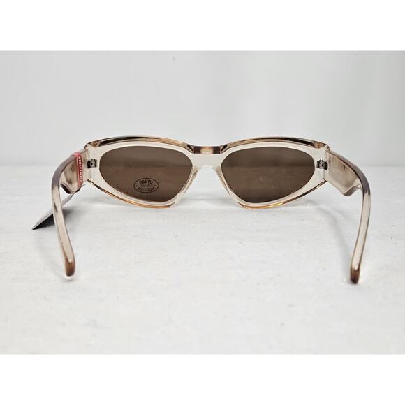 New Streetwise Elegance Rectangle Slick Modernist Clear Pink Sunglasses UV 400 - Picture 4 of 6